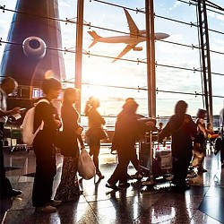 People standing on a boat.