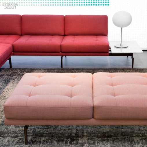 A couch and a lamp.