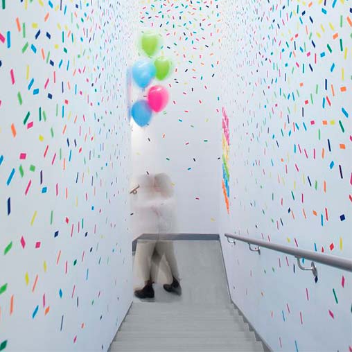 A person climbing a wall.