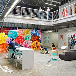 A group of people in a room.