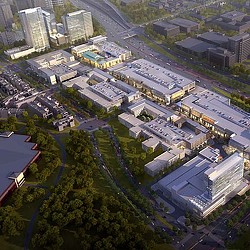 Aerial view of a city.