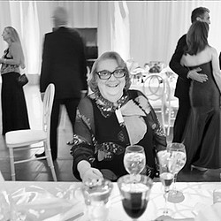 A person sitting at a table.