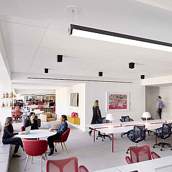 A group of people in a room.