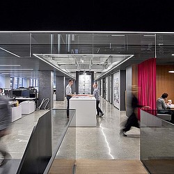 A group of people in a room.