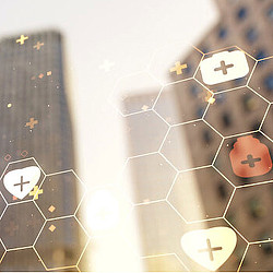 A group of people in a circle.