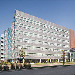 A large building with many windows.