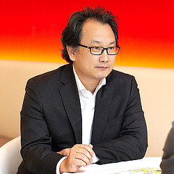 A person wearing glasses.