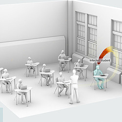 A group of people in a room.