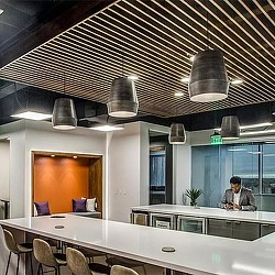 A person working in a kitchen.