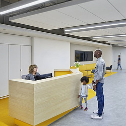 Unity Health Benning Road reception desk.