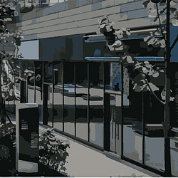 A window with snow on it.