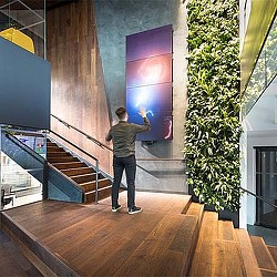 A person standing on a stage.