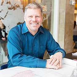 A person sitting at a table.