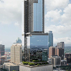 A group of tall buildings.