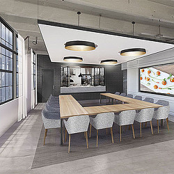 A kitchen with a bar and chairs.