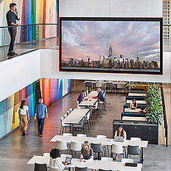 A group of people in a room.