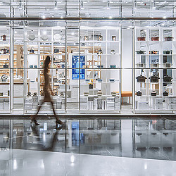 A person walking in a store.