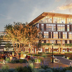 A building with trees in front of it.