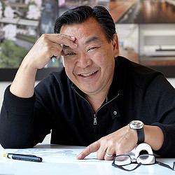 A person sitting at a table.