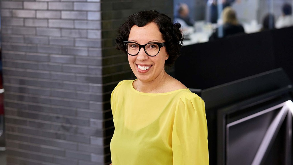 A person wearing glasses.