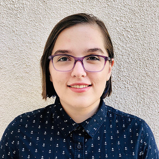 A person wearing glasses.