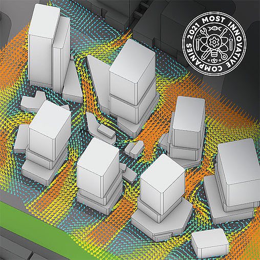 A group of white computer towers.