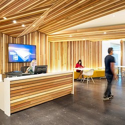 A man and woman in a room.