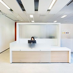 A person sitting at a desk.