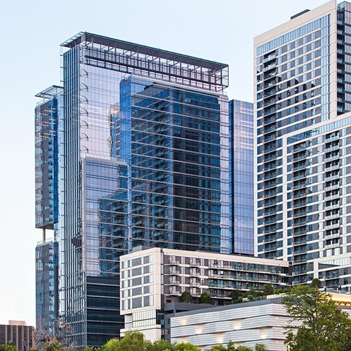 A group of tall buildings.