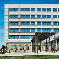 A building with many windows.