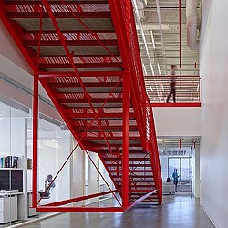 A staircase in a building.