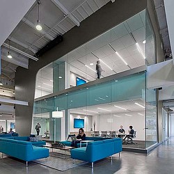 A group of people in a room.