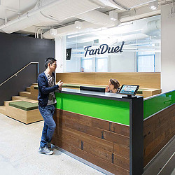 FanDuel office reception desk.