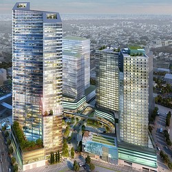 High angle view of a building.