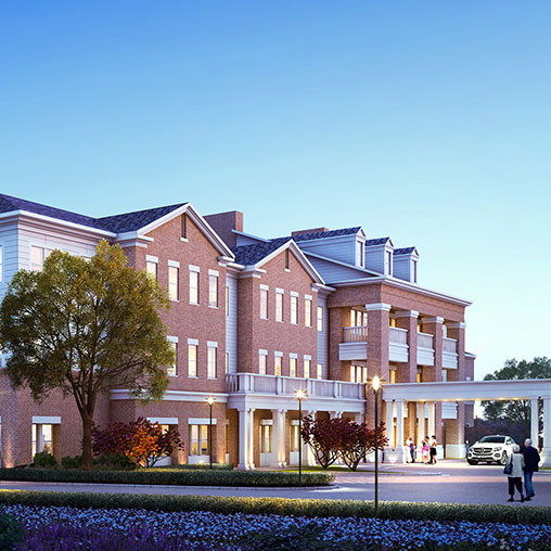A large brick building.
