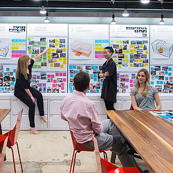 A group of people in a classroom.