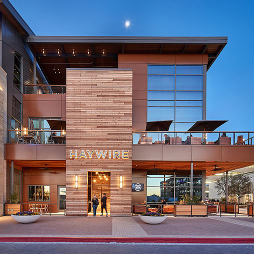 A building with a sign on the front.