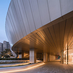 A building with a curved roof.