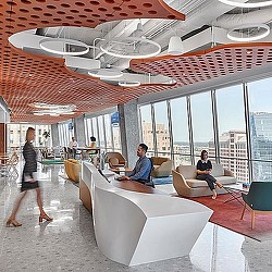 A group of people in a room.