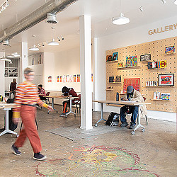 A person walking in a room.