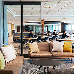 A group of people in a room.