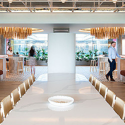 A person walking in a building.