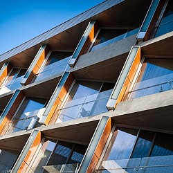 A building with many windows.