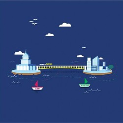 A group of ships in the water.