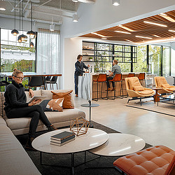 A group of people in a room.