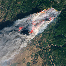 A satellite image of a hurricane.