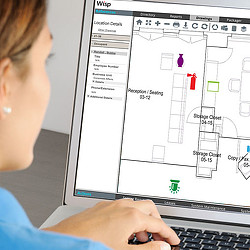 A person using a laptop.