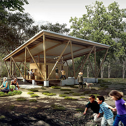 A group of people outside.