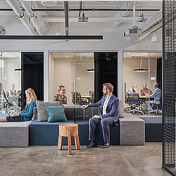 A person sitting on a couch.