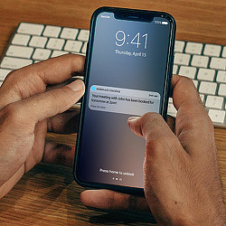 A person holding a phone.